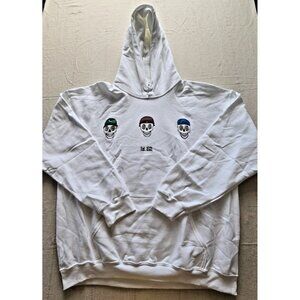 NWOT Psyche 3 Skull Hoodie Men’s XL White | "Time to Change" Graphic Pullover